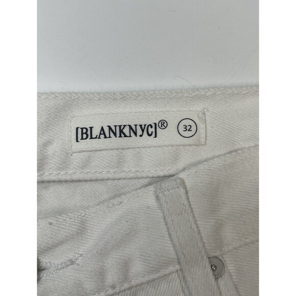 BLANK NYC High Rise Distressed Raw Hem White Denim Jean Shorts Sz 32 New - Picture 8 of 10